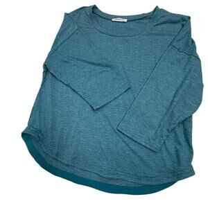SKU3129 Kancystore Women's Large Teal Shortened 3/4 Sleeve Soft Top